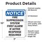 Signmission Fire Suppression System First OSHA Notice Sign, Vinyl Decal, 7in W x 10in L, 2PK OS-2PACK-NS-D-710-V-12702 - alternate 4